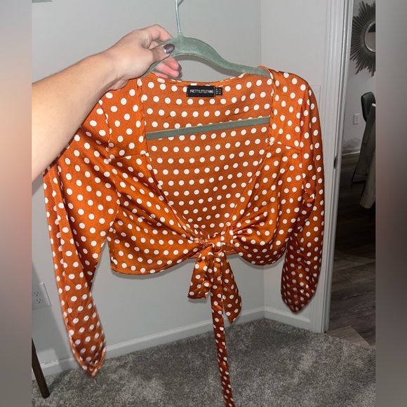 PrettyLittleThing Tops - Pretty little thing orange tie top